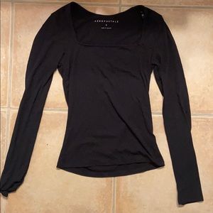 Square neck black shirt
